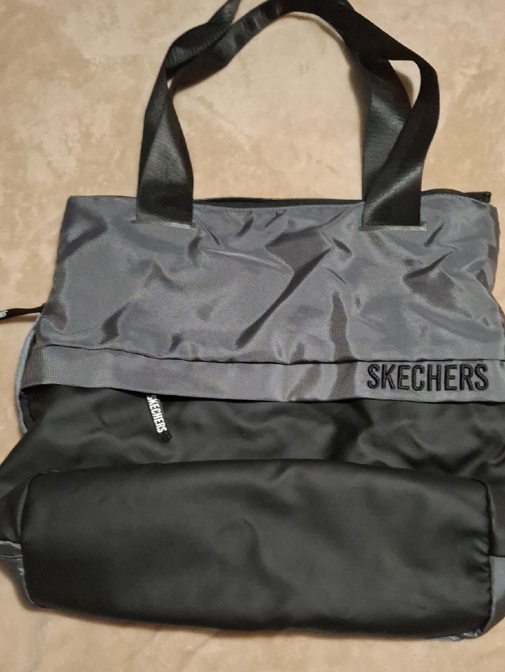Skechers Two-Tone Gray and Black Tote Backpack